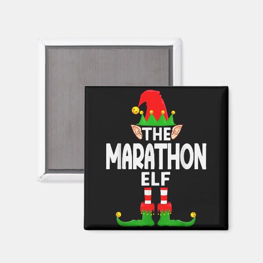 The Marathon Elf Family Christmas Pajama Party Magneet (Voorkant / Achterkant)