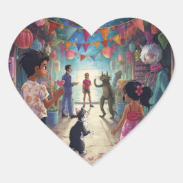 The Market Between Worlds Hart Sticker