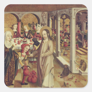 The Marriage at Cana, c.1500 Vierkante Sticker