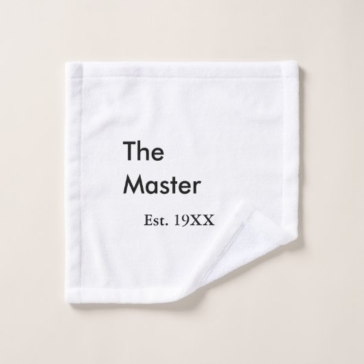 The Master boss name est year date man king title (Gant de toilette)