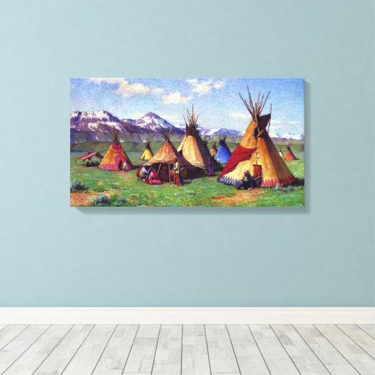 The Medicine Teepee Joseph Sharp 1903 Canvas Afdruk (Insitu (Houten vloer))