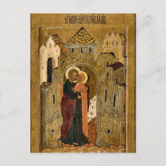 The Meeting of Anna and Joachim Orthodox Icon Briefkaart (Voorkant)