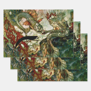 "The Mermaid King" van Edmund Dulac Inpakpapier Vel