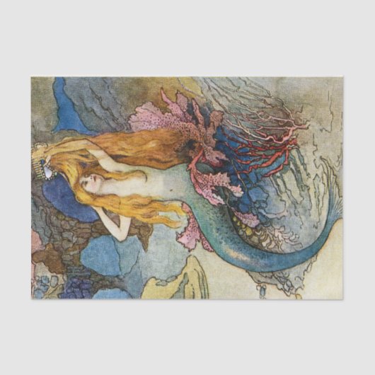 "The Mermaid" van Warwick Goble Tissuepapier (Voorkant)