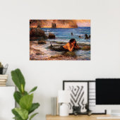 The Merman by John William Waterhouse Poster (Thuiskantoor)