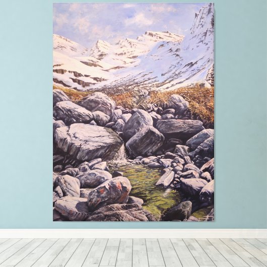 The Might of Mountains and Rocks: wall Art  Canvas Afdruk (Insitu (Houten vloer))