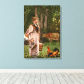 The Milk Maid (door Winslow Homer) Canvas Afdruk (Insitu (Houten vloer))