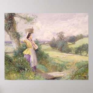 The Milkmaid, 1860 (m/c op papier) Poster