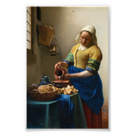 The Milkmaid by Johannes Vermeer Foto Afdruk