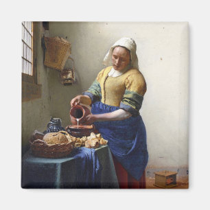 The Milkmaid, c.1658-60 (olie op canvas) Magneet
