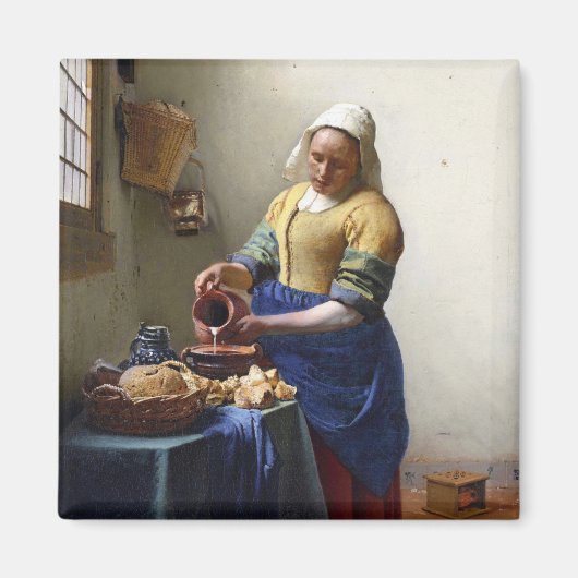 The Milkmaid, c.1658-60 (olie op canvas) Magneet (Voorkant)