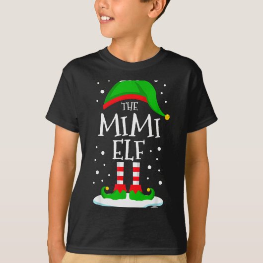 The Mimi Elf Christmas Family Matching Xmas Grandm T-shirt (Voorkant)
