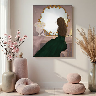 The Mirror II - Zittend in stukken Canvas Afdruk