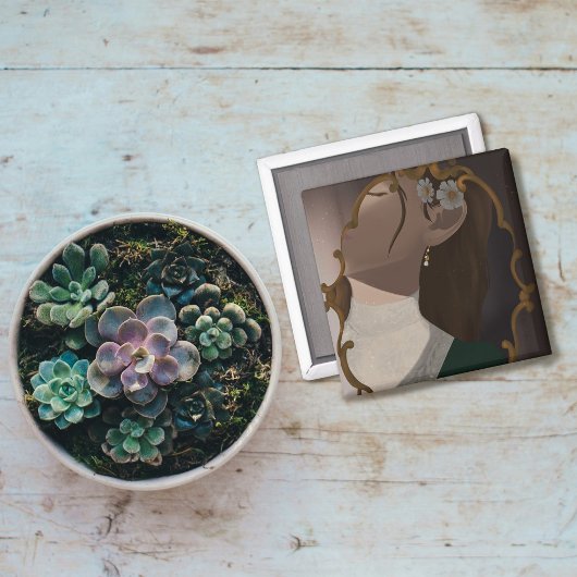 The Mirror III - A Girl Half Hidden Magneet