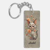 The mischievous cat  sleutelhanger (Voorkant Links)