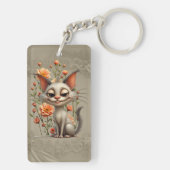 The mischievous cat  sleutelhanger (achterkant)