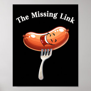 The Missing Link Sausage Smile BBQ Party Fun Poster