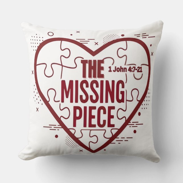The Missing Piece – Faith Heart Design Kussen (Voorkant)