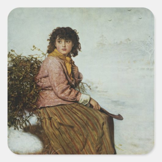 The Mistletoe Gatherer, 1894 Vierkante Sticker (Voorkant)