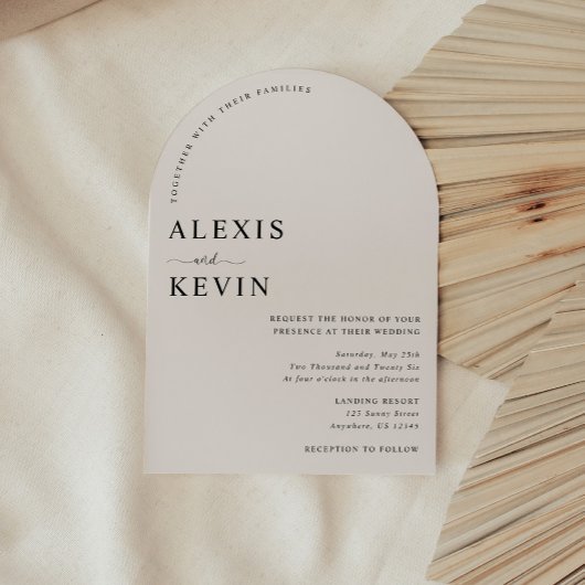 The Modern Neutral Arch Wedding Invitation