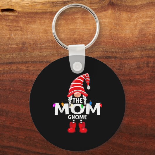 The Mom Gnome Christmas Matching Pajama Sleutelhanger (Voorkant)
