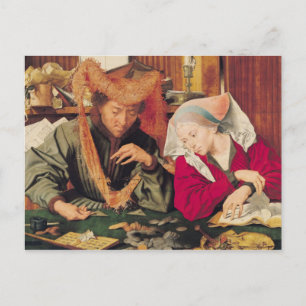 The Money Changer en zijn vrouw, 1539 Briefkaart