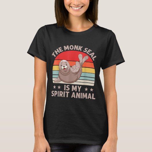 The Monk Seal Is My Srit Animal Caribbean Monk Sea T-shirt (Voorkant)
