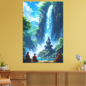 The Monks' Tranquil Ascent Canvas Afdruk (Insitu (Woonkamer))