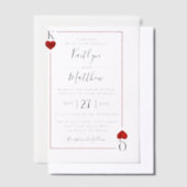 The Monogram Playing Card Wedding Collection Vellum Uitnodigingen (Offset)