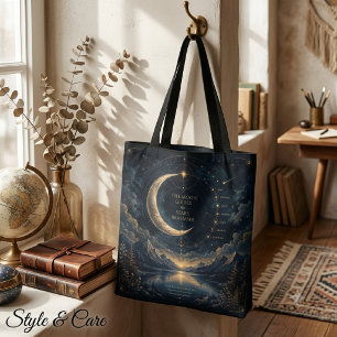 The Moon Guides Hemelse Maan & Sterren Kunst Draagtas