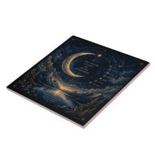 The Moon Guides Hemelse Maan & Sterren Kunst Tegeltje