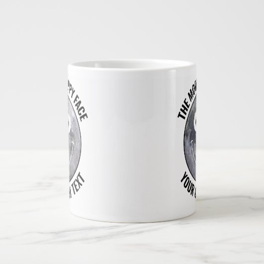 The Moon Happy Face Personalized Custom Giant Mug Extra Grote Beker (Voorkant)