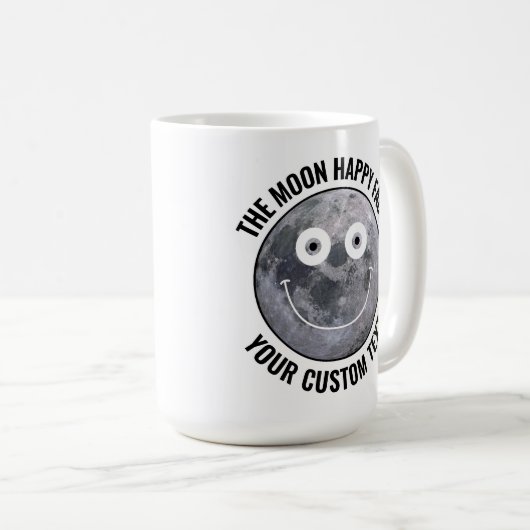 The Moon Happy Face Personalized Custom Large Mug (Devant droit)