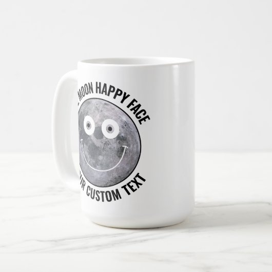 The Moon Happy Face Personalized Custom Large Mug (Devant gauche)