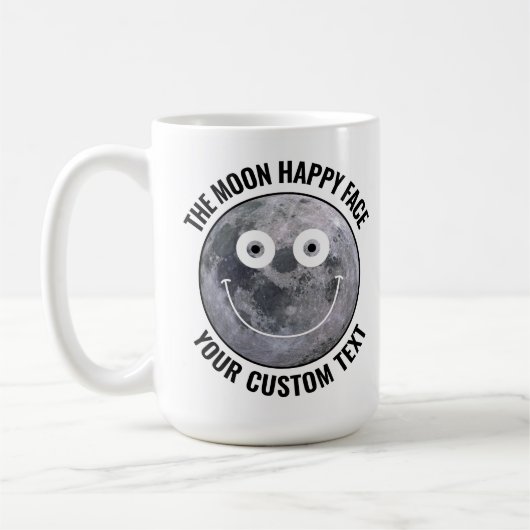 The Moon Happy Face Personalized Custom Large Mug (Gauche)
