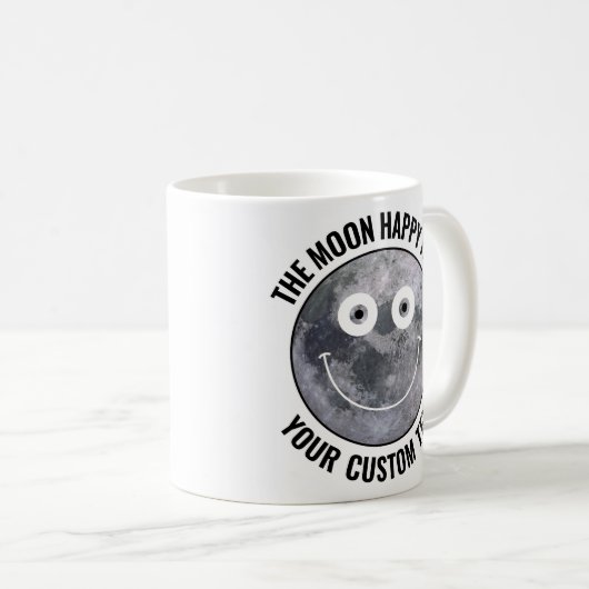 The Moon Happy Face Personalized Custom Mug (Devant droit)