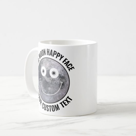 The Moon Happy Face Personalized Custom Mug Koffiemok (Voorkant links)