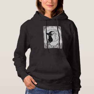 The Moon Tarot Kaart Spooky Black Cat Witch Cresce Hoodie
