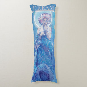 'The Moon' van Mucha, Dream Blue Body Pillow Lichaamskussen