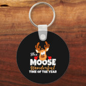 The Moose Wonderful Time Of The Year Funny Christm Sleutelhanger (Voorkant)