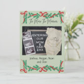 The More The Merrier Baby Announcement Christmas C Feestdagenkaart (Staand voorkant)