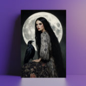 The Morrigan Goddess with Raven Dark Gothic Art Briefkaart