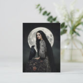 The Morrigan Goddess with Raven Dark Gothic Art Briefkaart (Staand voorkant)