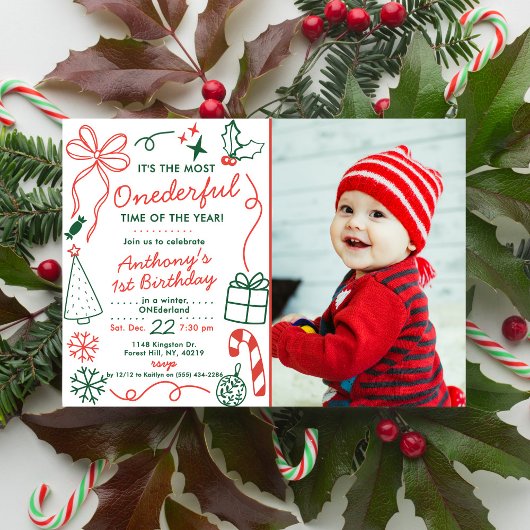 The Most Onederful Time Of The Year 1st Birthday Kaart