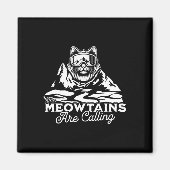 The Mountains Are Calling Snowboards Funny Cat Men Magneet (Voorkant)