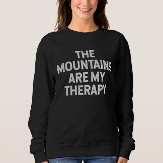 The Mountains Are My Therapy hiking camping retro  Trui