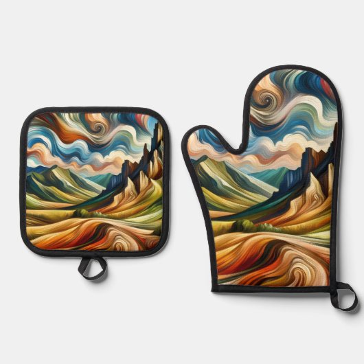 The Mountains   Ovenwant & Pannenlap Set (Voorkant)