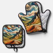 The Mountains Ovenwant & Pannenlap Set (Voorkant / Achterkant)