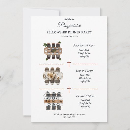 The Moving Feast Progressive Dinner Invitation (Devant)