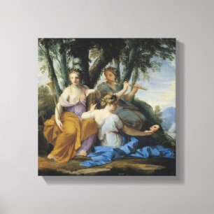The Muses, Clio, Europe en Thalia, c.1652-55 Canvas Afdruk